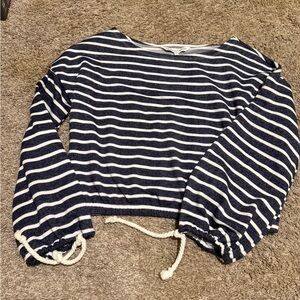 Cupcakes and Cashmere Navy and White Striped Women's Top